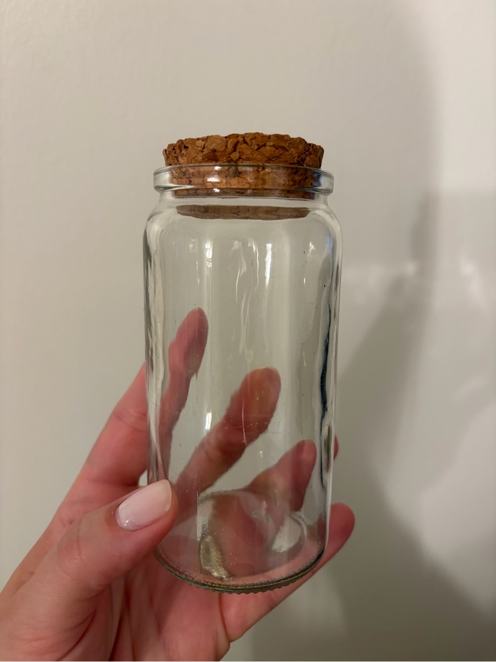 Clear Glass Cork Jar - Small Decorative Storage